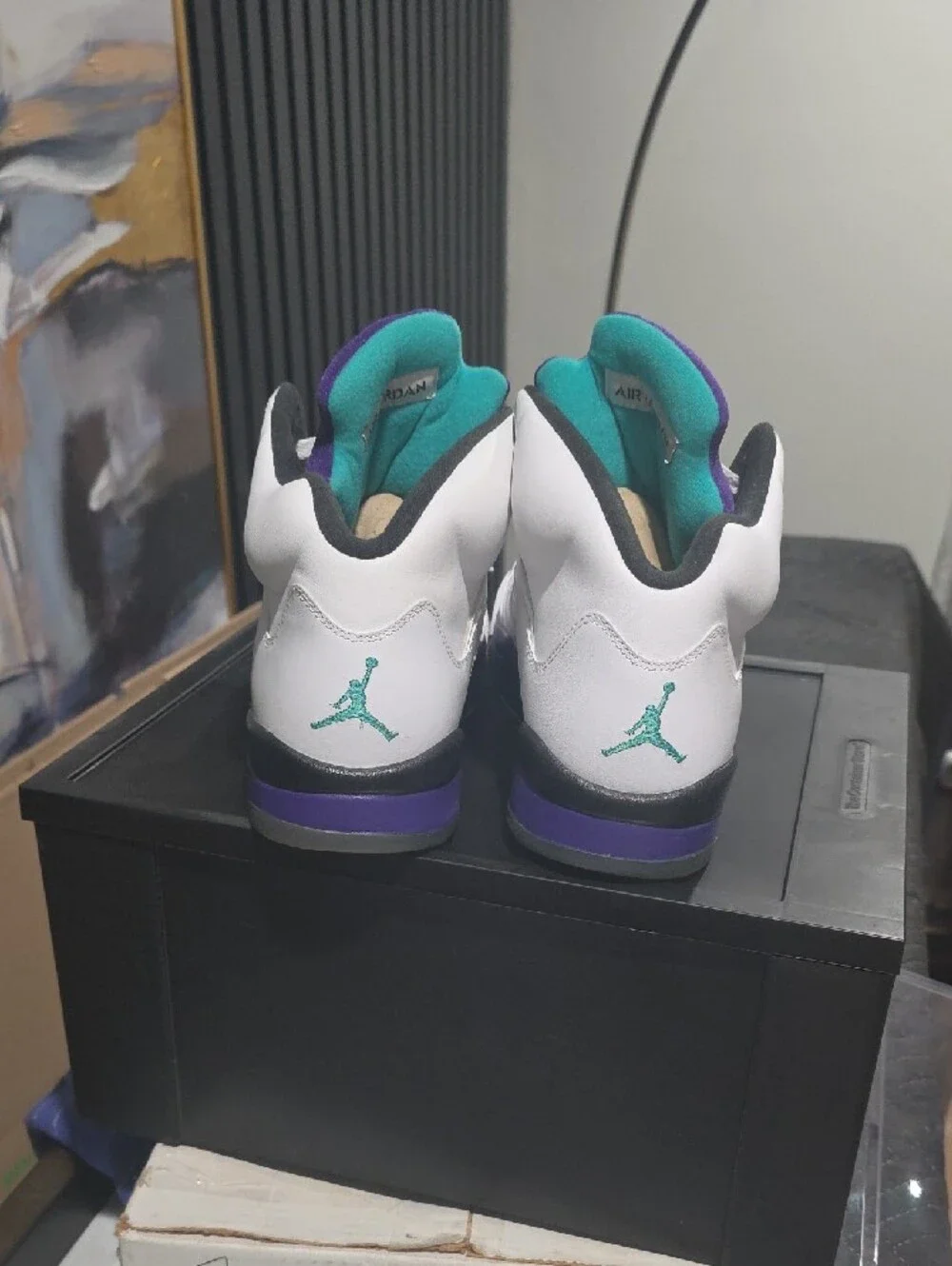 Nike White Purple Teal Air Jordan 5 Retro Men’s Sneakers
